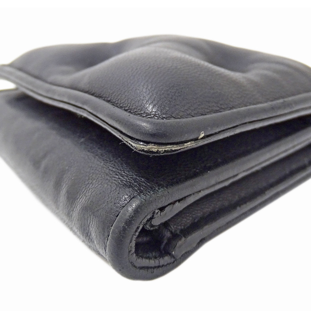 Maison Margiela メゾン マルジェラ 三つ折り財布 グラムスラム ブラック レザー レディース メンズ 【中古】