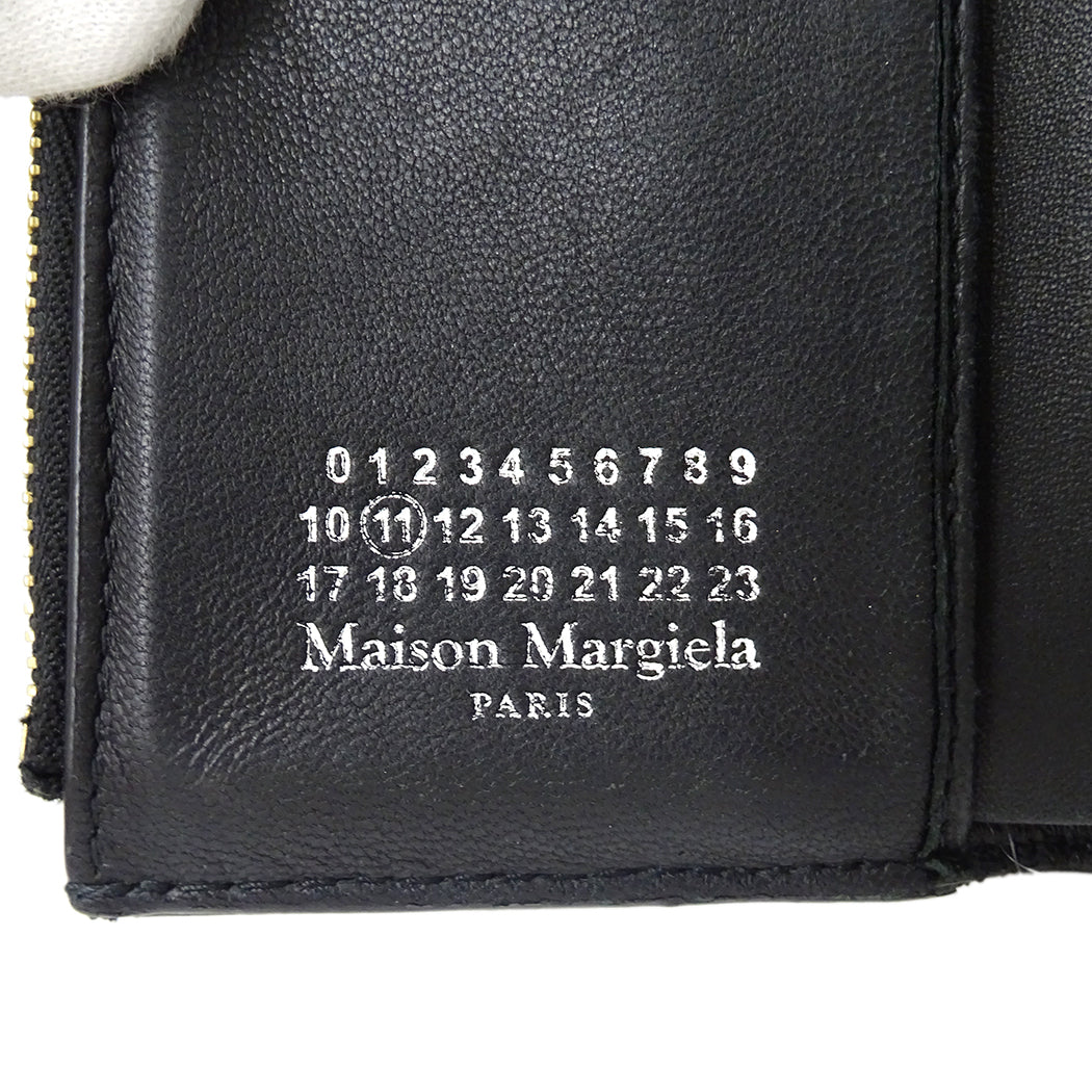 Maison Margiela メゾン マルジェラ 三つ折り財布 グラムスラム ブラック レザー レディース メンズ 【中古】