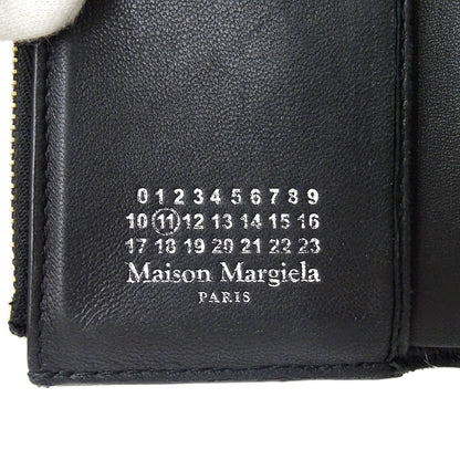 Maison Margiela メゾン マルジェラ 三つ折り財布 グラムスラム ブラック レザー レディース メンズ 【中古】