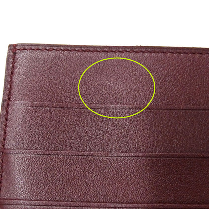 Cartier カルティエ カボション 三つ折り財布 ブラック レザー レディース メンズ 【中古】
