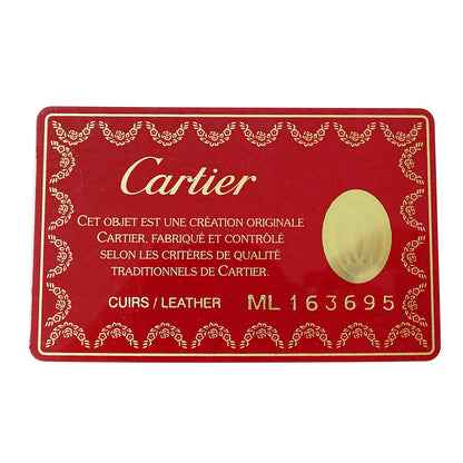 Cartier カルティエ カボション 三つ折り財布 ブラック レザー レディース メンズ 【中古】