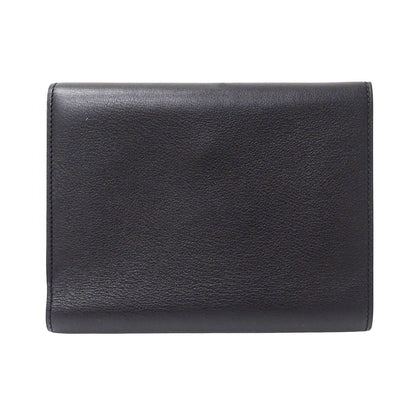 Cartier カルティエ カボション 三つ折り財布 ブラック レザー レディース メンズ 【中古】