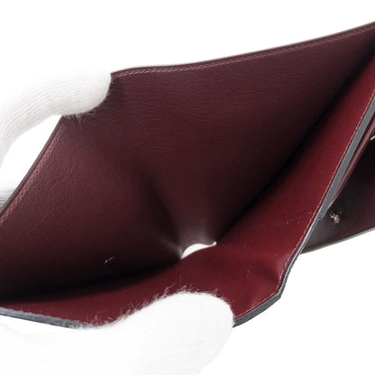 Cartier カルティエ カボション 三つ折り財布 ブラック レザー レディース メンズ 【中古】