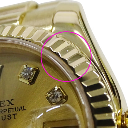 ROLEX ロレックス デイトジャスト 179178G Y番 レディース 腕時計 自動巻き AT 750YG ダイヤモンド 磨き済み【中古】