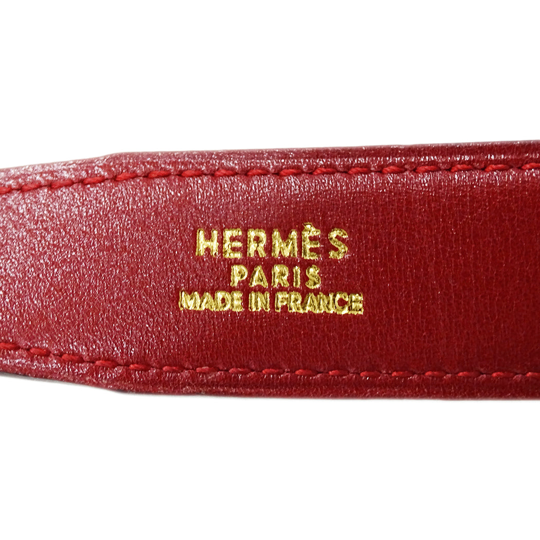 HERMES エルメス ミニコンスタンス ベルト ブラック レッド レザー レディース 【中古】