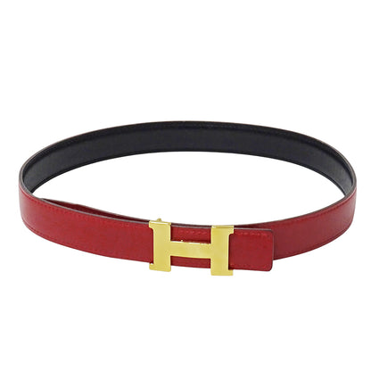 HERMES エルメス ミニコンスタンス ベルト ブラック レッド レザー レディース 【中古】