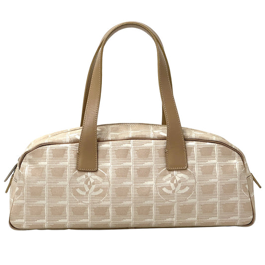 CHANEL シャネル ハンドバッグ ニュートラベル ベージュ シルバー金具 ナイロン レディース 【中古】