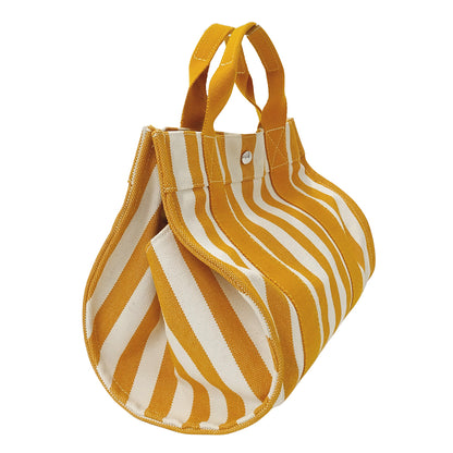HERMES エルメス カンヌ PM トートバッグ オレンジ ホワイト キャンバス レディース 【中古】