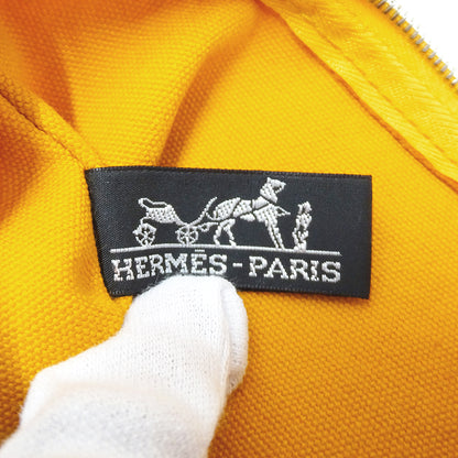 HERMES エルメス カンヌ PM トートバッグ オレンジ ホワイト キャンバス レディース 【中古】