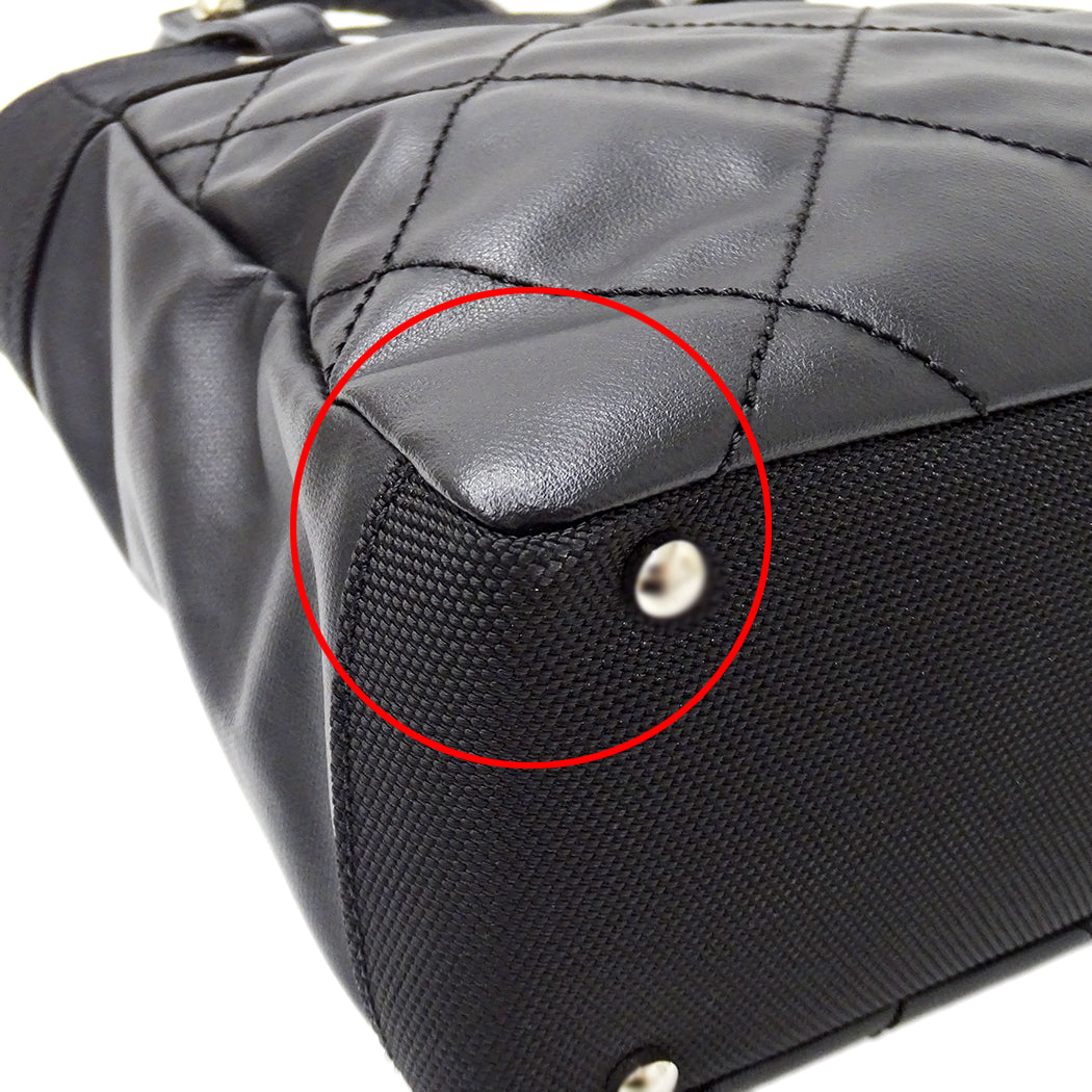 CHANEL シャネル トートバッグ パリビアリッツ PM ブラック シルバー金具 コーティングキャンバス レディース 【中古】