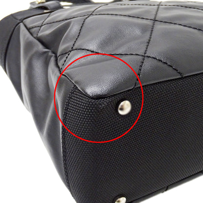 CHANEL シャネル トートバッグ パリビアリッツ PM ブラック シルバー金具 コーティングキャンバス レディース 【中古】