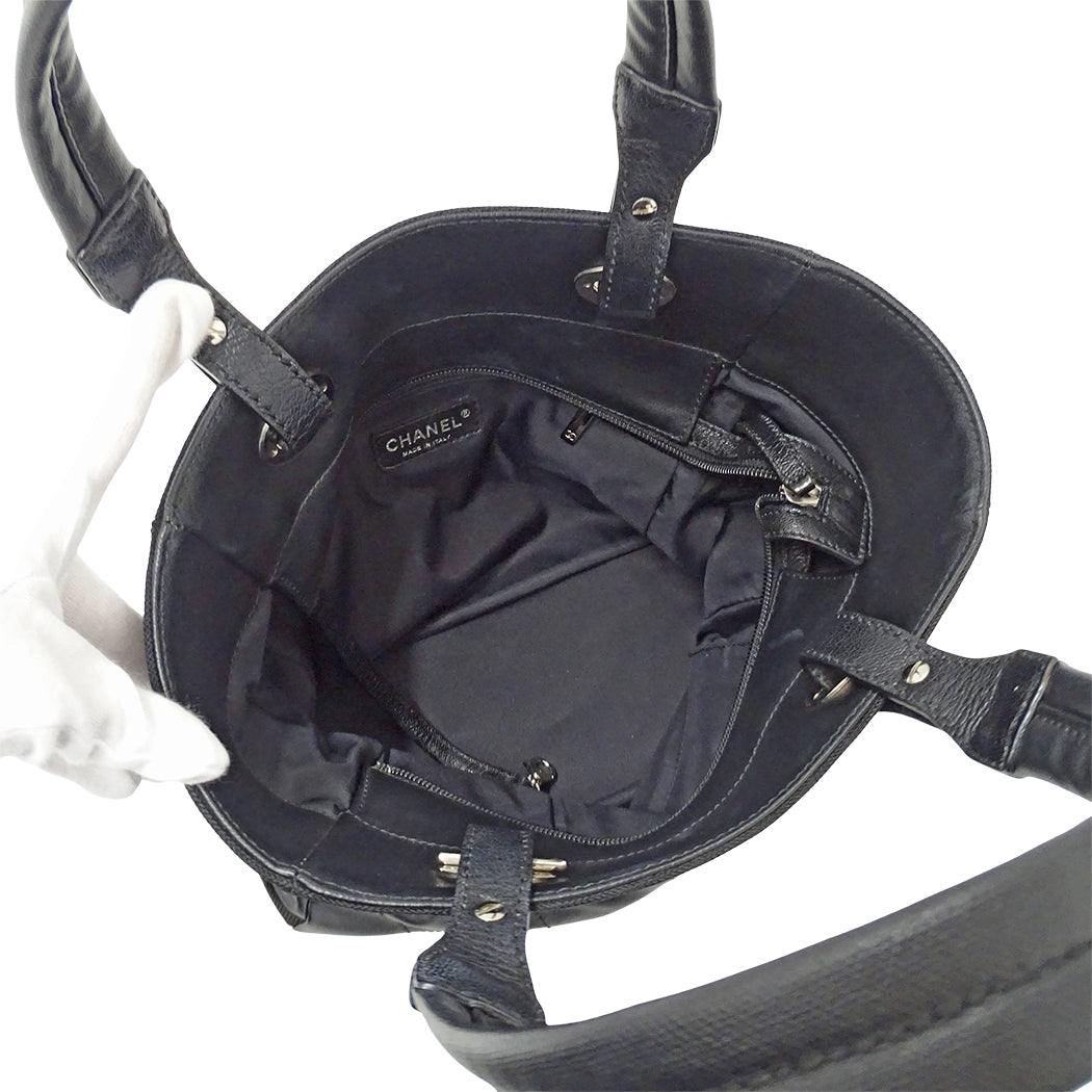 CHANEL シャネル トートバッグ パリビアリッツ PM ブラック シルバー金具 コーティングキャンバス レディース 【中古】