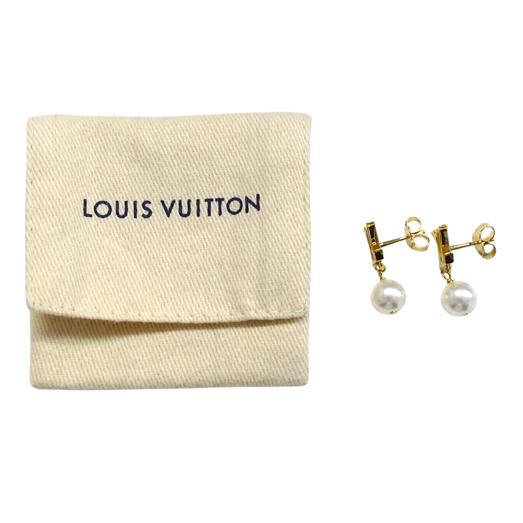LOUIS VUITTON ルイ・ヴィトン ピアス・LV アイコニック ルイザ GP ゴールド レディース M01585 【中古】