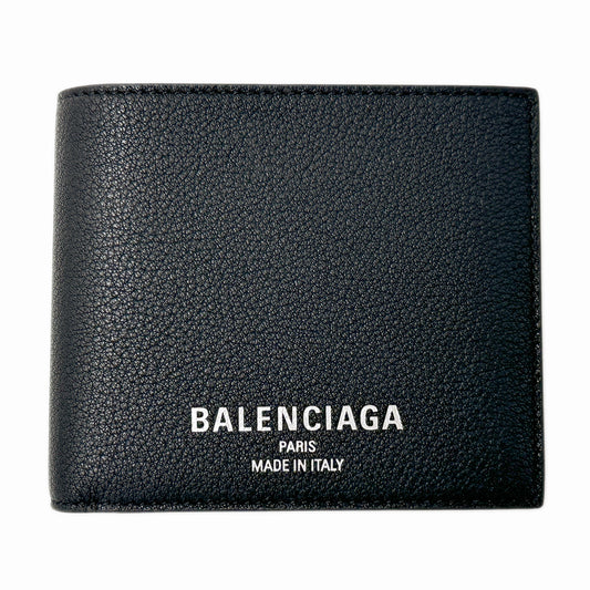 BALENCIAGA バレンシアガ 二つ折り財布 ブラック 811910 レザー レディース メンズ 【中古】