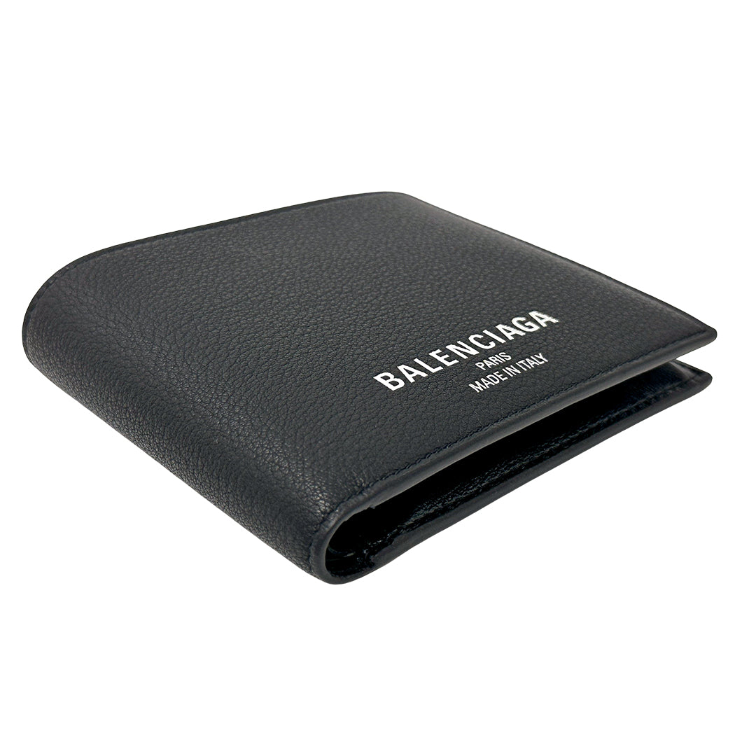 BALENCIAGA バレンシアガ 二つ折り財布 ブラック 811910 レザー レディース メンズ 【中古】