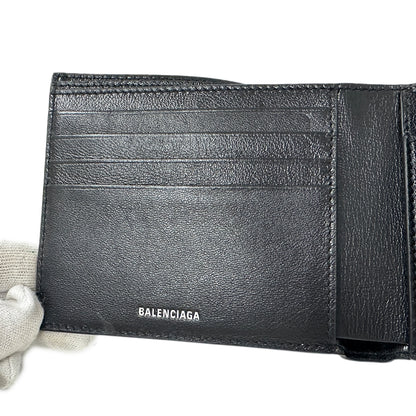 BALENCIAGA バレンシアガ 二つ折り財布 ブラック 811910 レザー レディース メンズ 【中古】