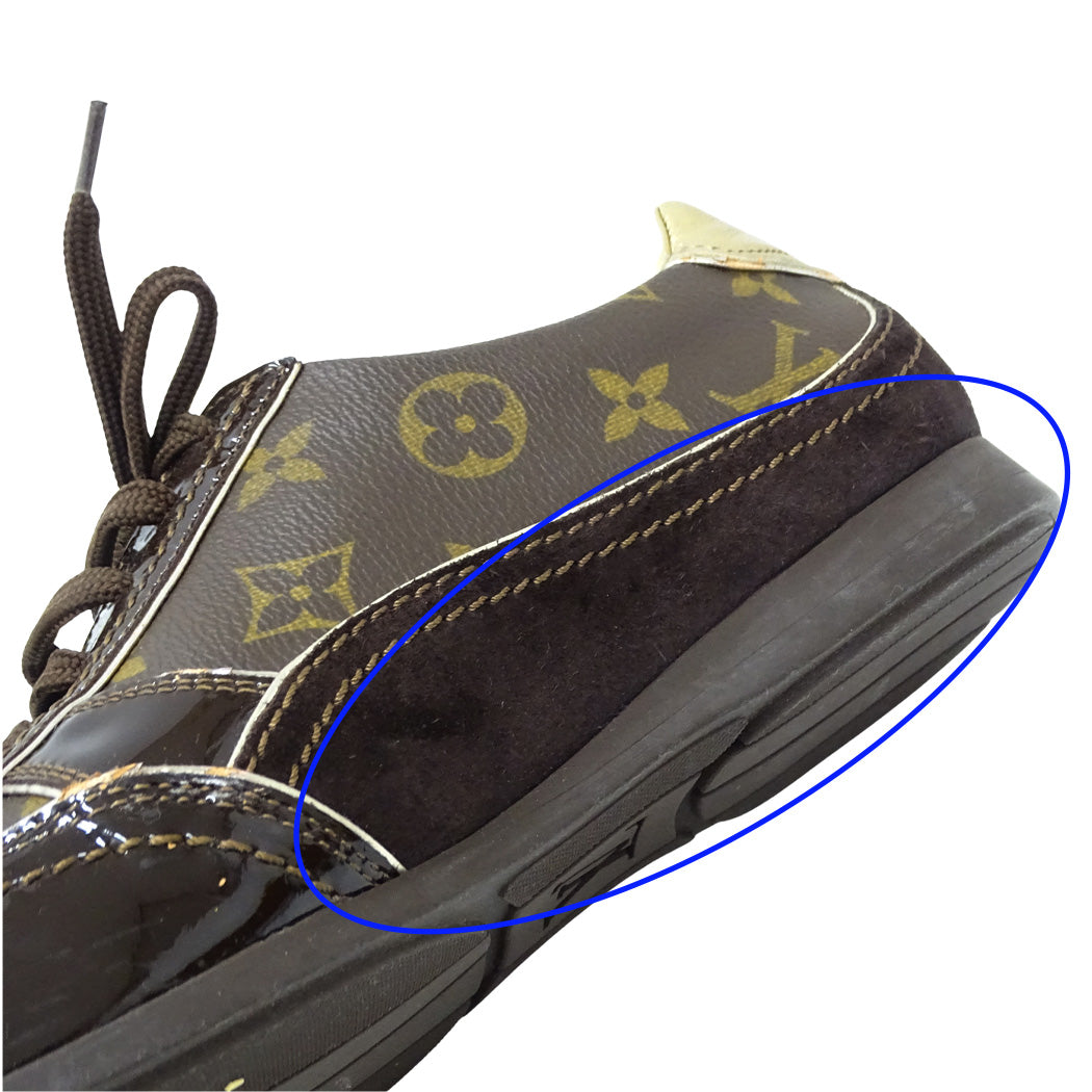 LOUIS VUITTON ルイ・ヴィトン スニーカー モノグラム ブラウン ゴールド GO0056 37 約24cm モノグラムキャンバス レディース【中古】