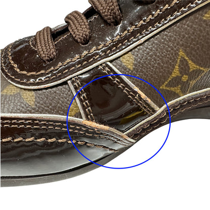 LOUIS VUITTON ルイ・ヴィトン スニーカー モノグラム ブラウン ゴールド GO0056 37 約24cm モノグラムキャンバス レディース【中古】