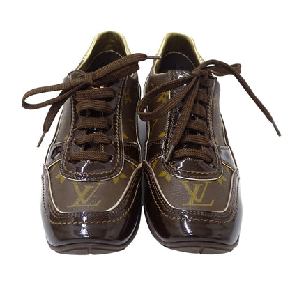 LOUIS VUITTON ルイ・ヴィトン スニーカー モノグラム ブラウン ゴールド GO0056 37 約24cm モノグラムキャンバス レディース【中古】