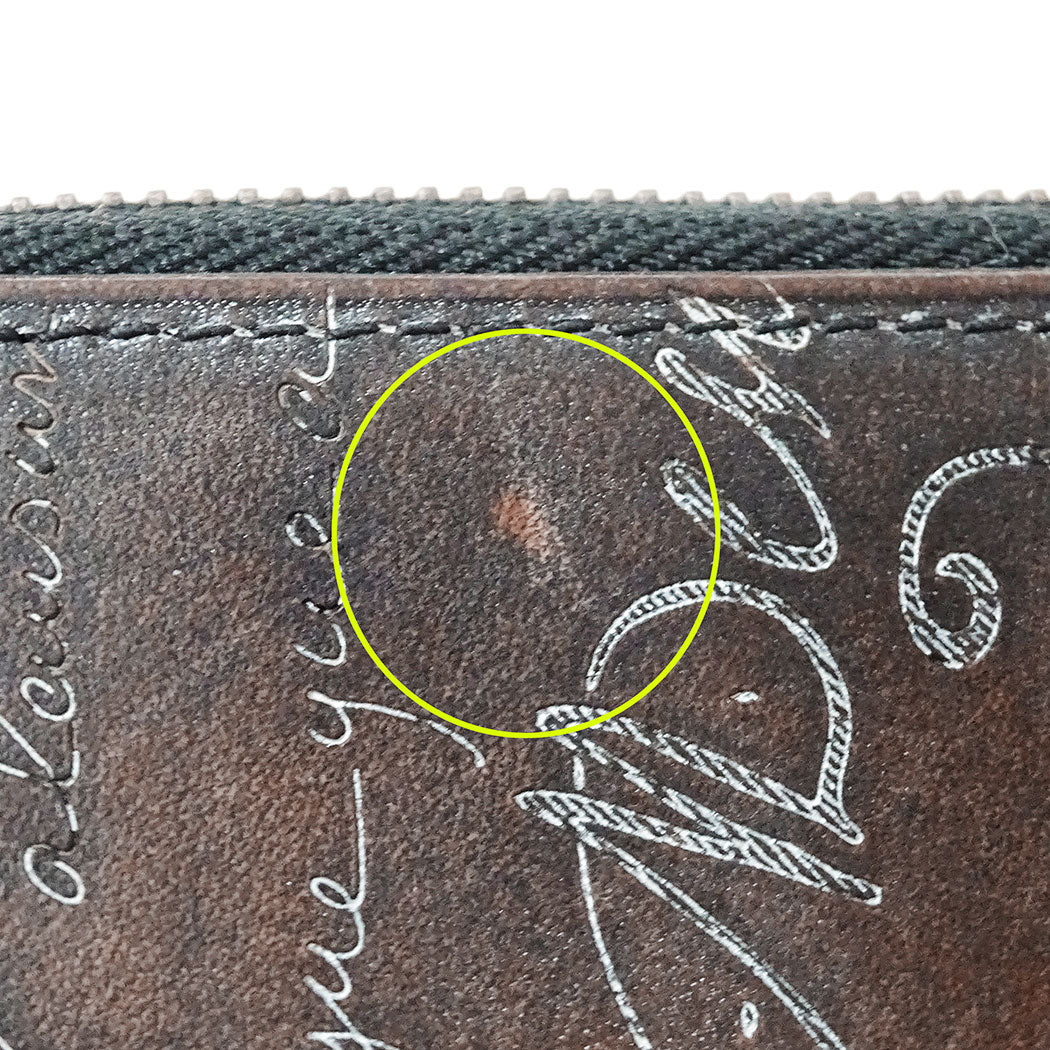 Berluti ベルルッティ 長財布 カリグラフィ ダークブラウン レザー メンズ 【中古】