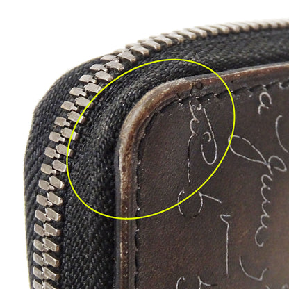 Berluti ベルルッティ 長財布 カリグラフィ ダークブラウン レザー メンズ 【中古】
