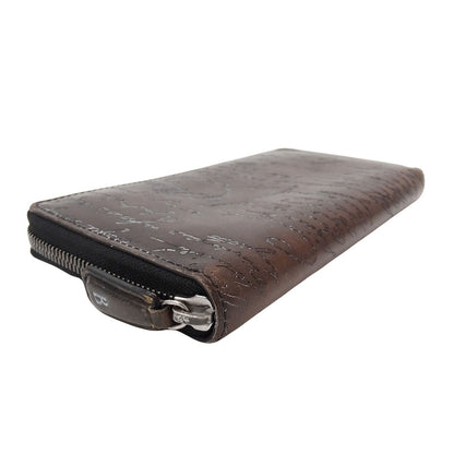 Berluti ベルルッティ 長財布 カリグラフィ ダークブラウン レザー メンズ 【中古】