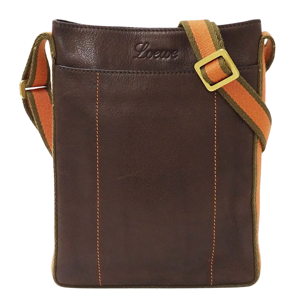 LOEWE ロエベ ショルダーバッグ ブラウン レザー レディース 【中古】