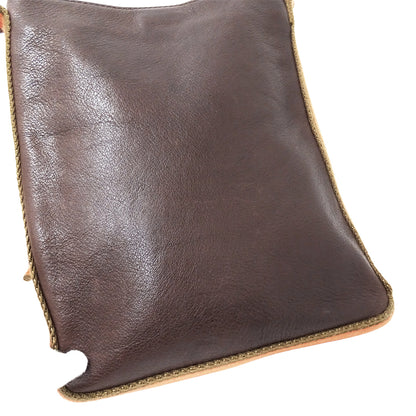 LOEWE ロエベ ショルダーバッグ ブラウン レザー レディース 【中古】