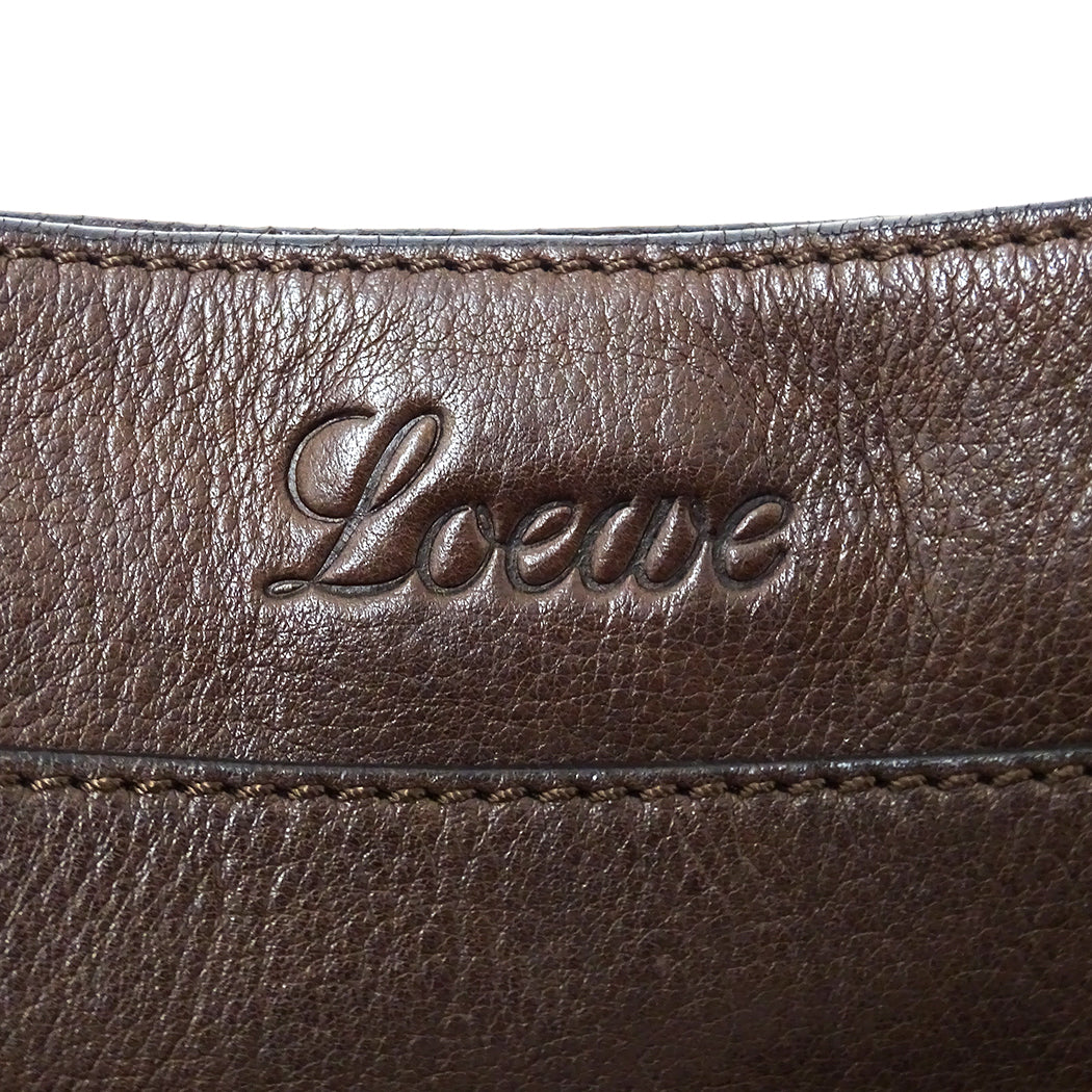 LOEWE ロエベ ショルダーバッグ ブラウン レザー レディース 【中古】