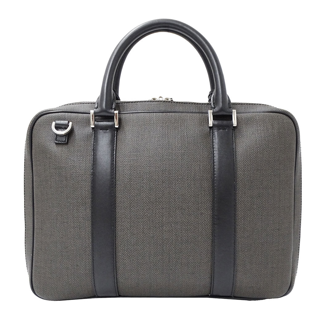 BVLGARI ブルガリ ウィークエンド ビジネスバッグ グレー PVC メンズ 【中古】