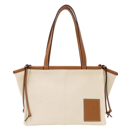 LOEWE ロエベ クッショントート スモール トートバッグ ナチュラル キャンバス レディース 【中古】