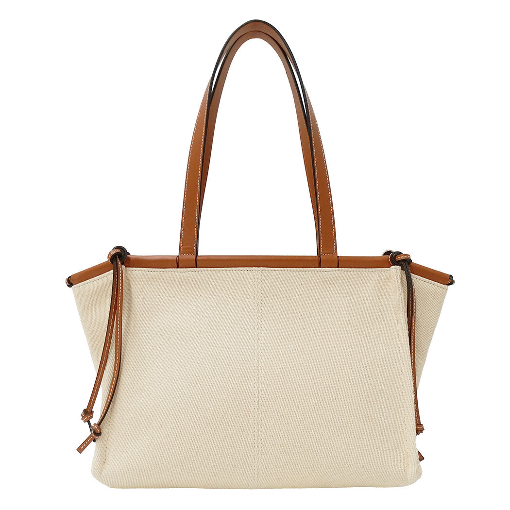 LOEWE ロエベ クッショントート スモール トートバッグ ナチュラル キャンバス レディース 【中古】