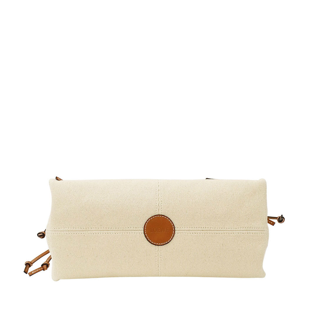LOEWE ロエベ クッショントート スモール トートバッグ ナチュラル キャンバス レディース 【中古】