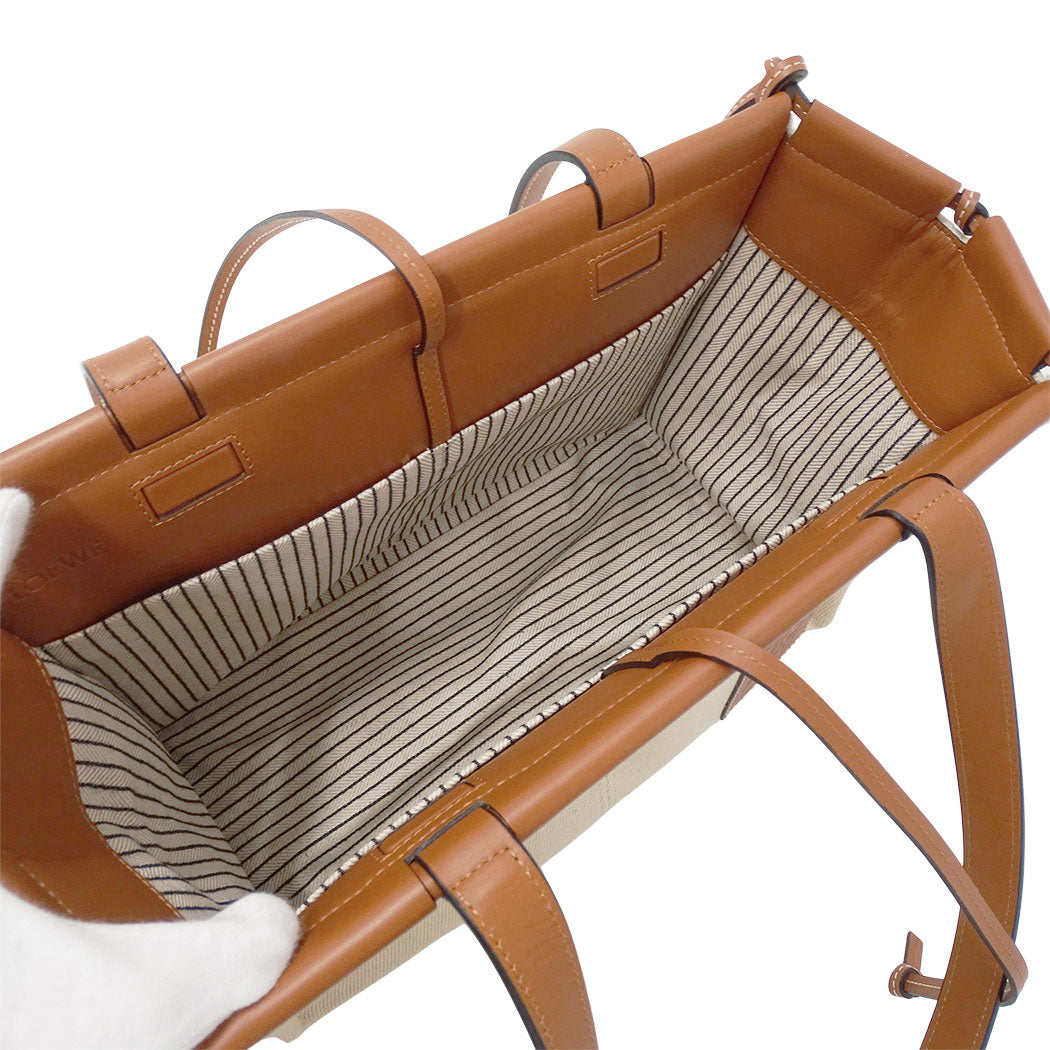 LOEWE ロエベ クッショントート スモール トートバッグ ナチュラル キャンバス レディース 【中古】