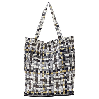 HERMES エルメス シルキーポップ トートバッグ グレー ベージュ シルク レディース 【中古】