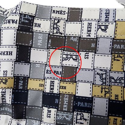 HERMES エルメス シルキーポップ トートバッグ グレー ベージュ シルク レディース 【中古】