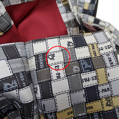 HERMES エルメス シルキーポップ トートバッグ グレー ベージュ シルク レディース 【中古】