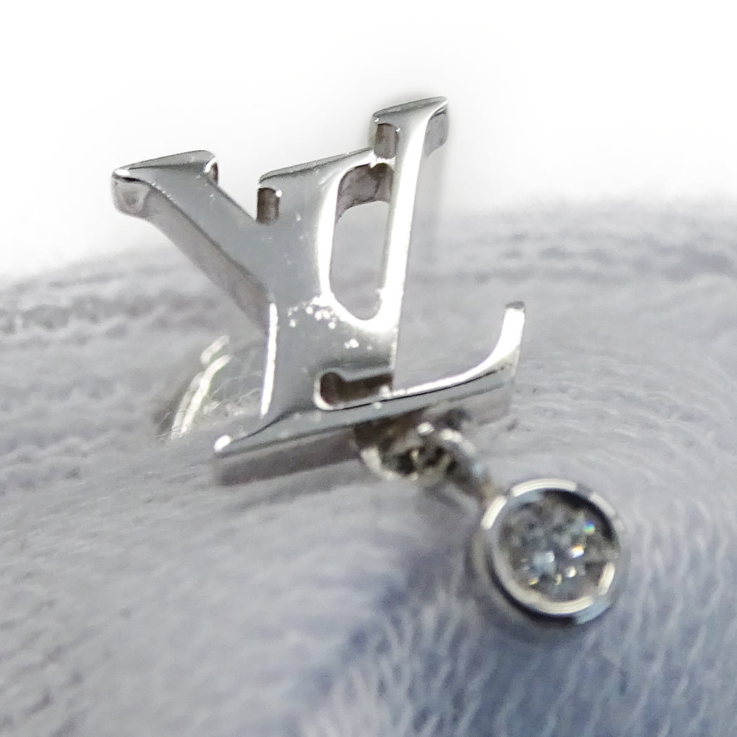 LOUIS VUITTON ルイ・ヴィトン イディール ブロッサム LV ピアス 750WG ホワイトゴールド レディース Q96544 磨き済み【中古】