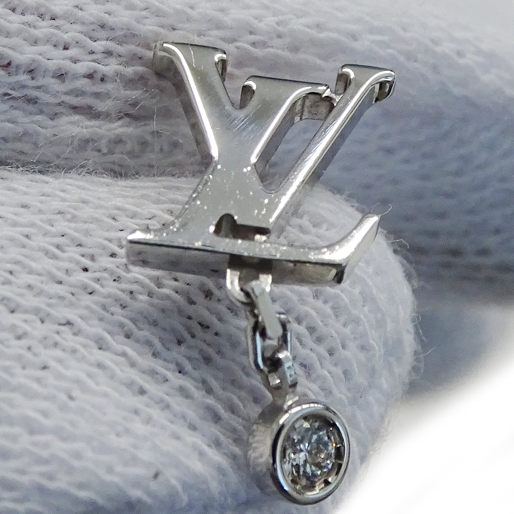 LOUIS VUITTON ルイ・ヴィトン イディール ブロッサム LV ピアス 750WG ホワイトゴールド レディース Q96544 磨き済み【中古】