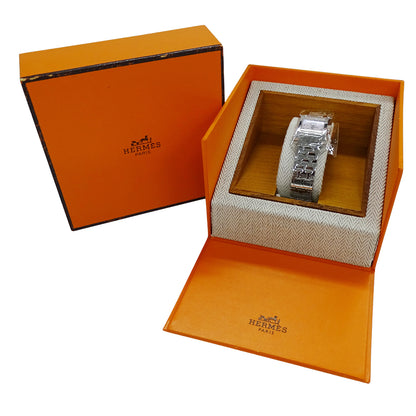 HERMES エルメス Hウォッチミニ HH1.110 レディース 腕時計 ピンクシェル クオーツ QZ ステンレス 磨き済み【中古】