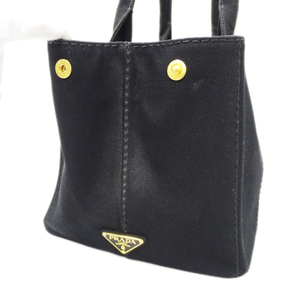PRADA プラダ カナパ M トートバッグ ブラック BN2642 キャンバス レディース 【中古】