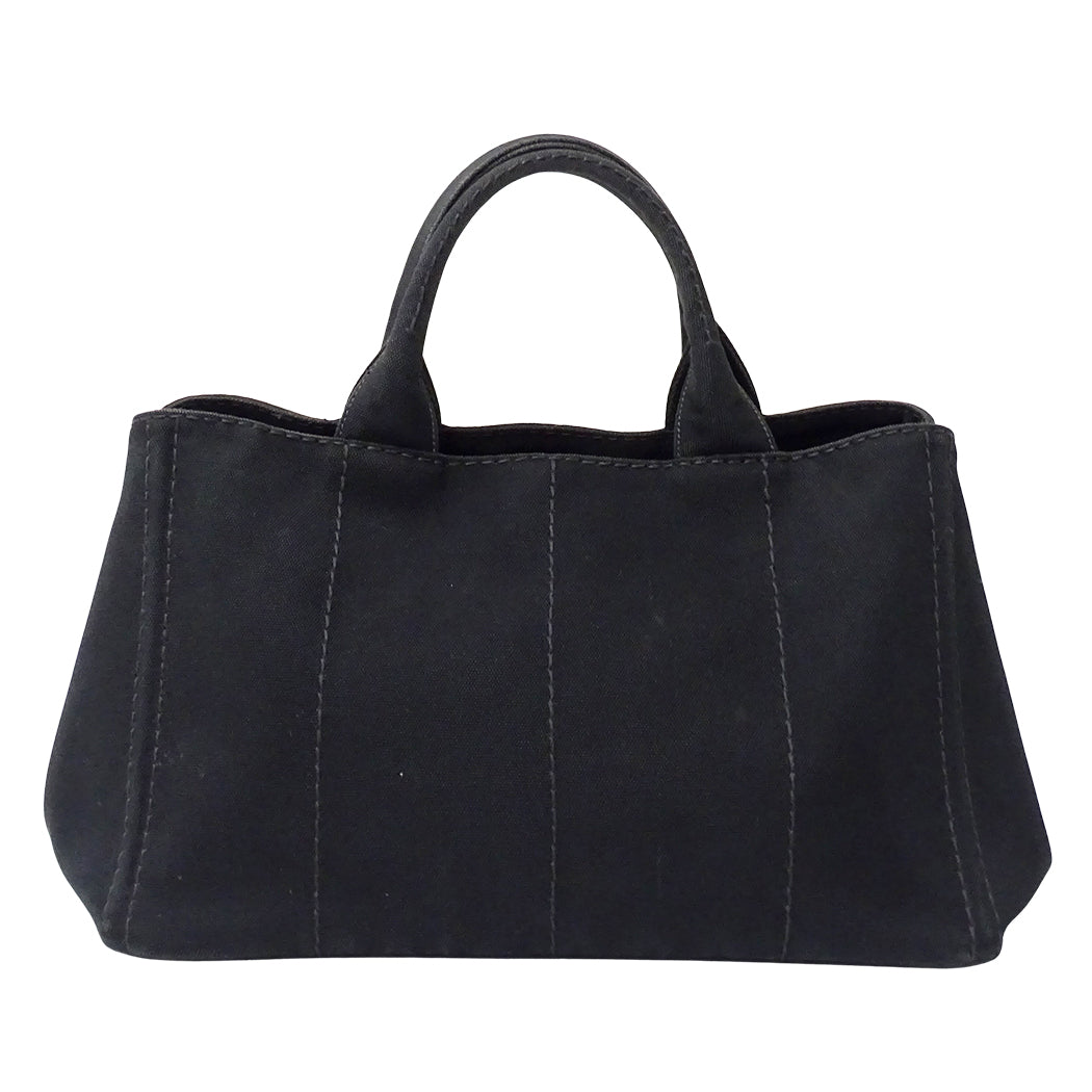 PRADA プラダ カナパ M トートバッグ ブラック BN2642 キャンバス レディース 【中古】