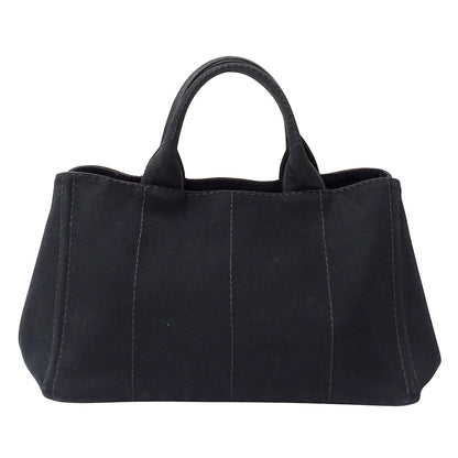 PRADA プラダ カナパ M トートバッグ ブラック BN2642 キャンバス レディース 【中古】