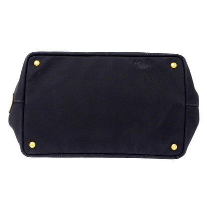 PRADA プラダ カナパ M トートバッグ ブラック BN2642 キャンバス レディース 【中古】
