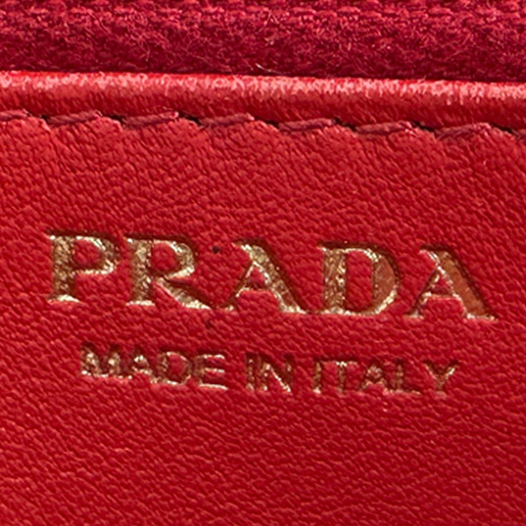 PRADA プラダ 長財布 ブラック レザー レディース メンズ 【中古】