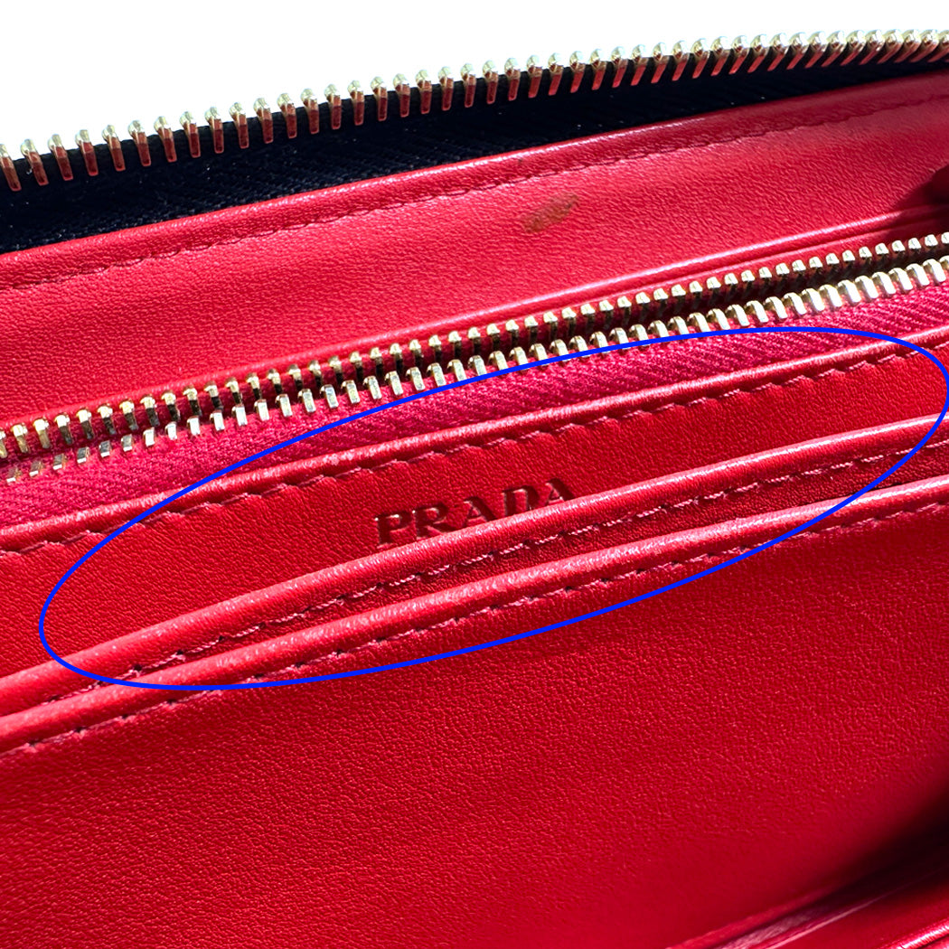 PRADA プラダ 長財布 ブラック レザー レディース メンズ 【中古】