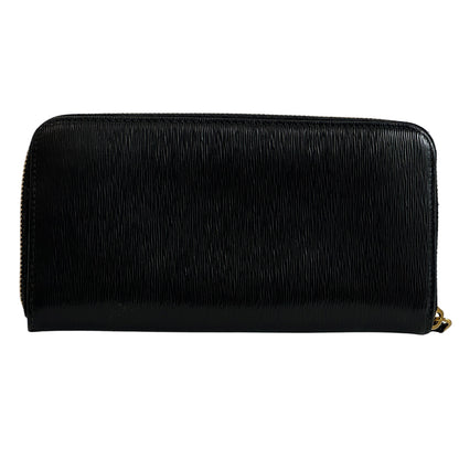 PRADA プラダ 長財布 ブラック レザー レディース メンズ 【中古】