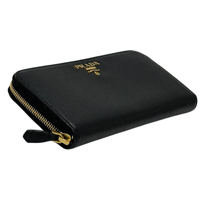 PRADA プラダ 長財布 ブラック レザー レディース メンズ 【中古】