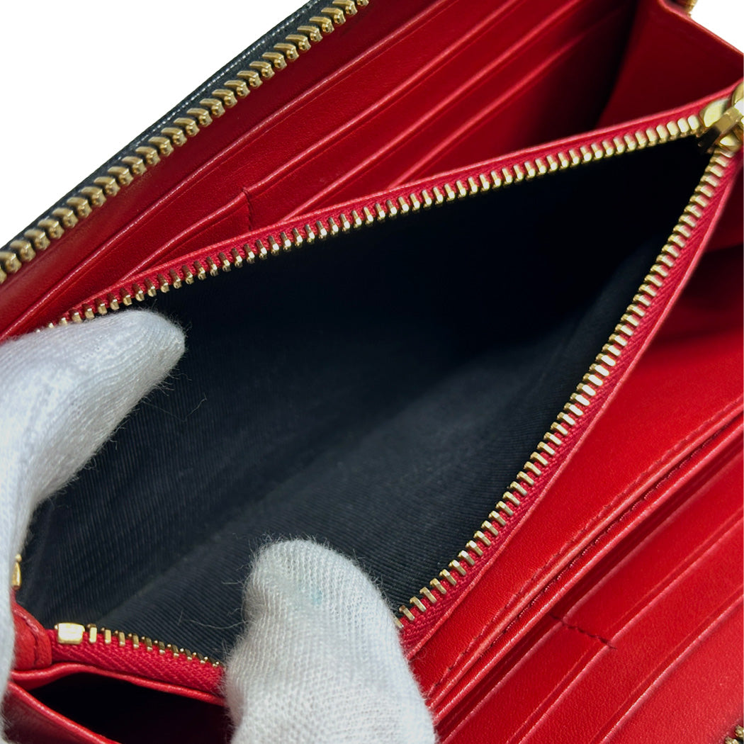 PRADA プラダ 長財布 ブラック レザー レディース メンズ 【中古】