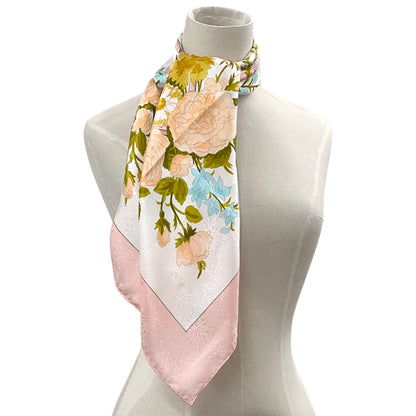 HERMES エルメス カレ90 ROMANTIQUE ロマンティック スカーフ ピンク 花柄 マルチカラー シルク レディース 【中古】